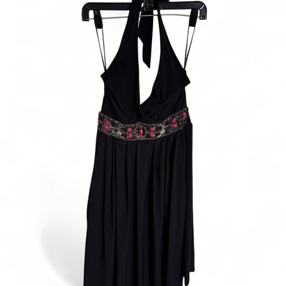 White House Black Market Elegant Black Dress with Embellished Bustline - Picture 8 of 11